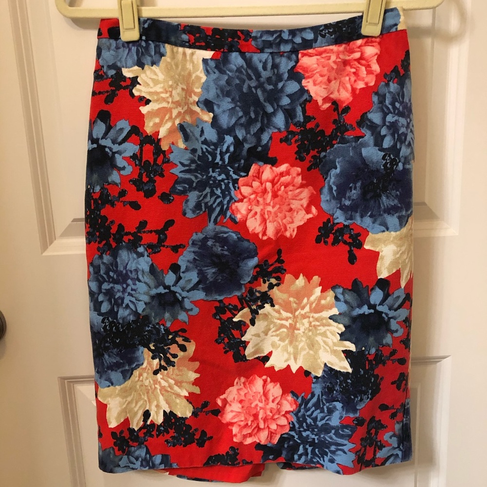 Talbots floral pencil skirt